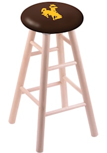 Wyoming Cowboys Round Cushion Maple Pub Stool - Brown