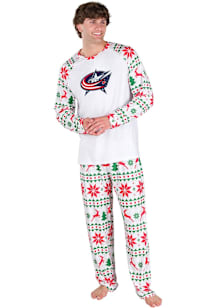 Concepts Sport Columbus Blue Jackets Mens White Holiday Tidings Sleep Pants