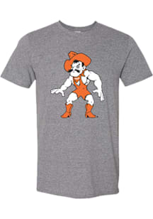 Oklahoma State Cowboys Graphite Wrestling Pistol Pete Short Sleeve Fashion T Shirt