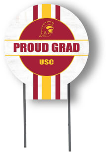 White USC Trojans 20x20 Circle Yard Sign with Stakes Proud Grad Yard Sign