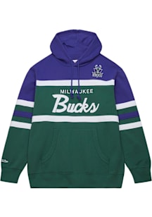Mitchell and Ness Milwaukee Bucks Mens Green Head Coach Fashion Hood