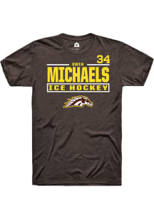 Owen Michaels Brown Western Michigan Broncos NIL Stacked Box Short Sleeve T Shirt