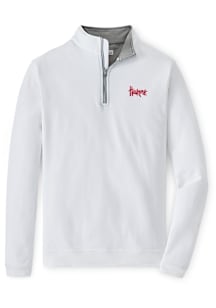 Nebraska Cornhuskers Mens White Perth Long Sleeve Qtr Zip Pullover