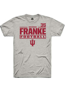 Brendan Franke Rally Mens Ash Indiana Hoosiers NIL Stacked Box Player T Shirt