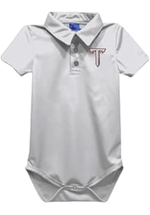Vive La Fete Troy Trojans Baby White Team Short Sleeve One Piece Polo