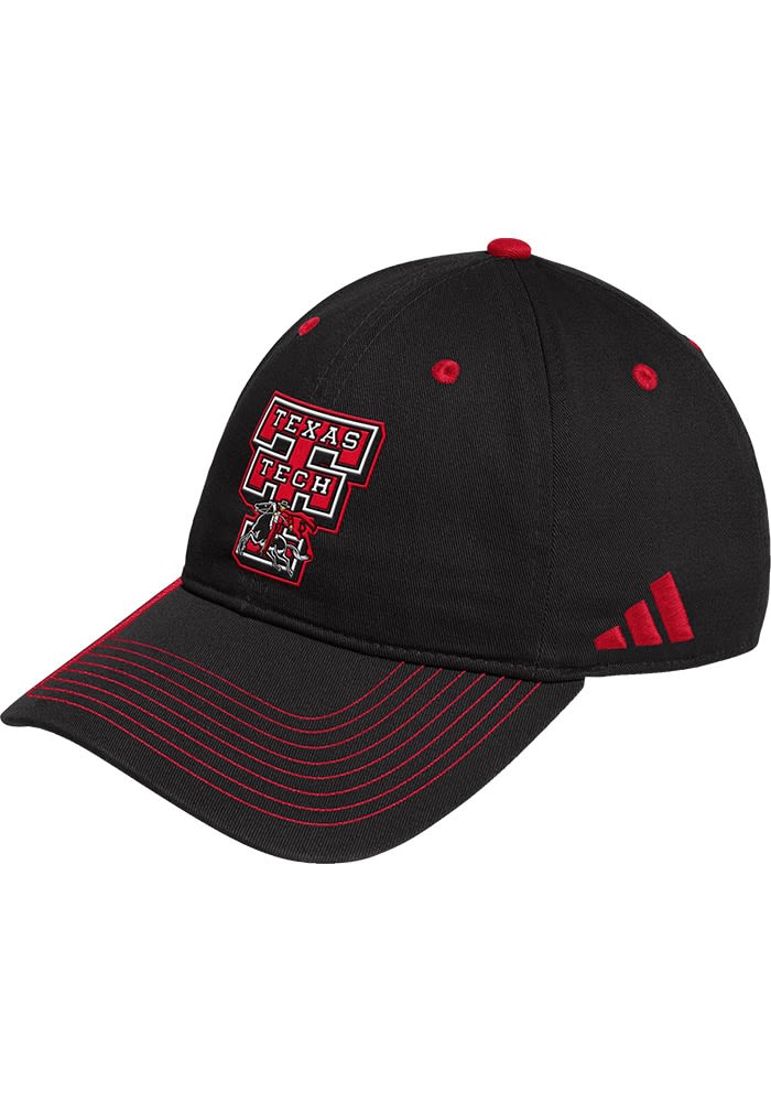 帽子 THEREDTHREAD Adidas Texas Tech Red Raiders BLACK Slouch Adjustable Hat - 31063539
