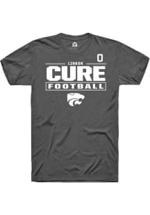 Linkon Cure Rally Mens Dark Grey K-State Wildcats NIL Stacked Box Player T Shirt