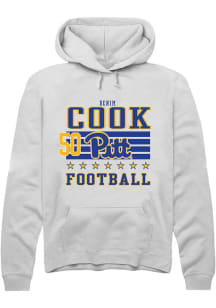 Denim Cook Rally Mens White Pitt Panthers NIL Striped Player Hood