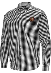 Antigua Atlanta United FC Mens Black Ellis Long Sleeve Dress Shirt