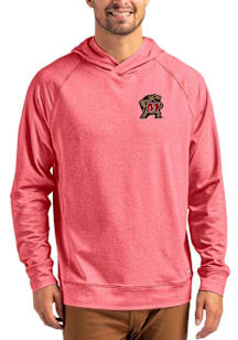 Cutter and Buck Maryland Terrapins Mens Red Adapt Knit Hood Long Sleeve Hoodie