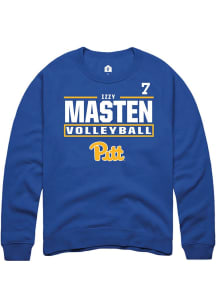Izzy Masten Rally Mens Blue Pitt Panthers NIL Stacked Box Player Crew