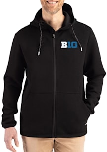 Mens Big Ten Black Cutter and Buck Epic Comfort Full Zip Light Weight Jacket