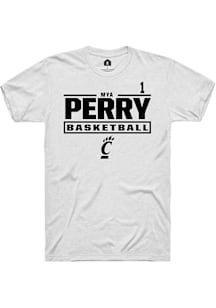 Mya Perry Cincinnati Bearcats White NIL Stacked Box Short Sleeve Player T Shirt