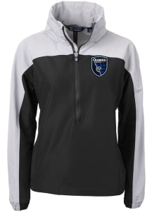 Cutter and Buck San Jose Earthquakes Womens Black Charter Eco Long Sleeve Pullover