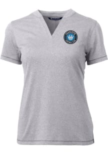 Cutter and Buck Charlotte FC Womens Grey Forge Short Sleeve T-Shirt