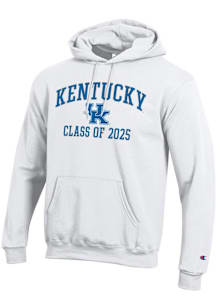 Champion Kentucky Wildcats Mens White Class of 2025 Text Powerblend Long Sleeve Hoodie