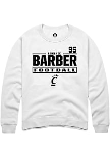 Lendric Barber Cincinnati Bearcats Mens White Football NIL Stacked Box Player Crew