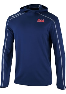 Columbia Ole Miss Rebels Mens Navy Blue Heat Seal Omni Wick Shotgun Hood