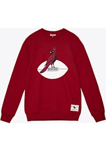 Mitchell and Ness Arizona Cardinals Mens Cardinal Basic One Long Sleeve Crew Sweatshirt