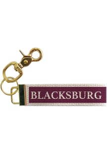 Blacksburg Block Text Woven Keychain - Maroon