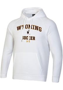 Under Armour Wyoming Cowboys Mens White Soccer Rival Long Sleeve Hoodie