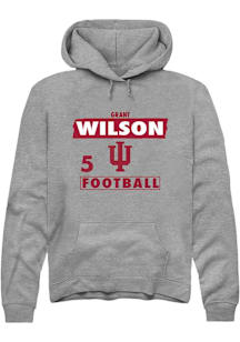 Grant Wilson Indiana Hoosiers Mens Grey Football NIL Striped Player Hood