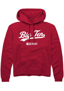 Mens Big Ten Cardinal Rally Script Hooded Sweatshirt