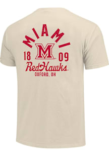 Miami RedHawks Ivory Mascot Overlay Short Sleeve T Shirt