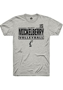 Elliott Mickelberry Cincinnati Bearcats Ash NIL Stacked Box Short Sleeve Player T Shirt