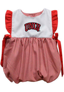 Vive La Fete UNLV Runnin Rebels Baby Girls Red Gingham Bubble Short Sleeve Dress