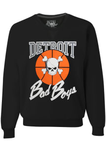 Mens Black Detroit Bad Boys Long Sleeve Crew Sweatshirt