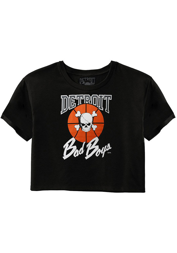 Detroit Womens Black Detroit Bad Boys Short Sleeve T-Shirt