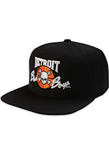 Detroit Pistons Black Bad Boys Flatbill Mens Snapback Hat