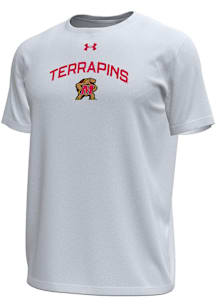 Under Armour Maryland Terrapins White Mascot Tech Short Sleeve T Shirt
