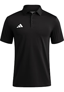 Adidas Texas Tech Red Raiders Mens Black Football Ultimate365 Solid Polo Short Sleeve Polo