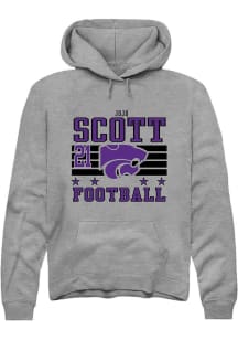 jojo scott Rally Mens Grey K-State Wildcats NIL Striped Player Hood