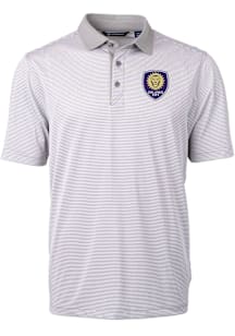Cutter and Buck Orlando City SC Grey Virtue Eco Pique Micro Stripe Big and Tall Polo