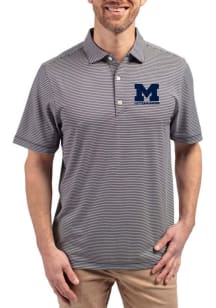 Michigan Wolverines Blue Cutter and Buck Letterwinners M Club Forge Double Stripe Big and Tall Pol..