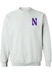 Womens Northwestern Wildcats White Vive La Fete Impressions Crew Sweatshirt