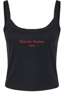 Womens Nebraska Cornhuskers Black Summit Sportswear Micro Font Tank Top