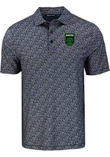 Cutter and Buck Austin FC Mens Black Pike Pebble Short Sleeve Polo