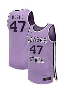 Andrej Kostic  Nike K-State Wildcats Lavender NIL Name And Number Jersey
