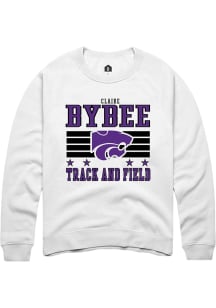 Claire Bybee Rally Mens White K-State Wildcats NIL Striped Player Crew