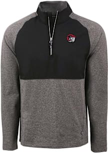 Cutter and Buck Winston-Salem State University Mens Black Adapt Eco Hybrid Long Sleeve Qtr Zip Pul..