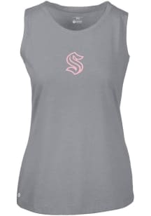 Levelwear Seattle Kraken Womens Grey Macy Logo Tank Top