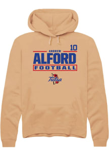 Andrew Alford Rally Mens Gold Tulsa Golden Hurricane NIL Stacked Box Player Hood