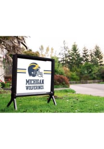 White Michigan Wolverines Helmet Yardsy Light Up Yard Sign