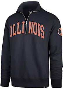 47 Illinois Fighting Illini Mens Navy Blue Upstate Striker Long Sleeve Qtr Zip Fashion Pullover