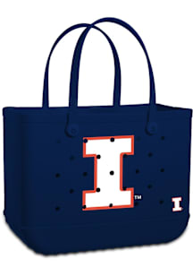 Illinois Fighting Illini  Large Bogg Bag Tote Bag - Navy Blue