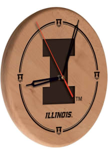 Brown Illinois Fighting Illini Laser Engraved Wall Clock